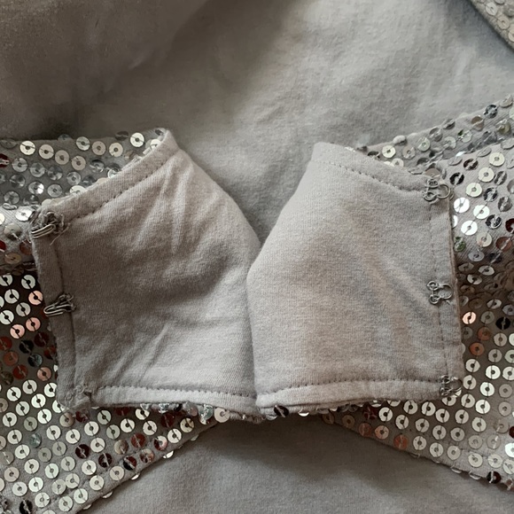 Free People Silver Sequin Cropped Hooded Shrug - Picture 12 of 13